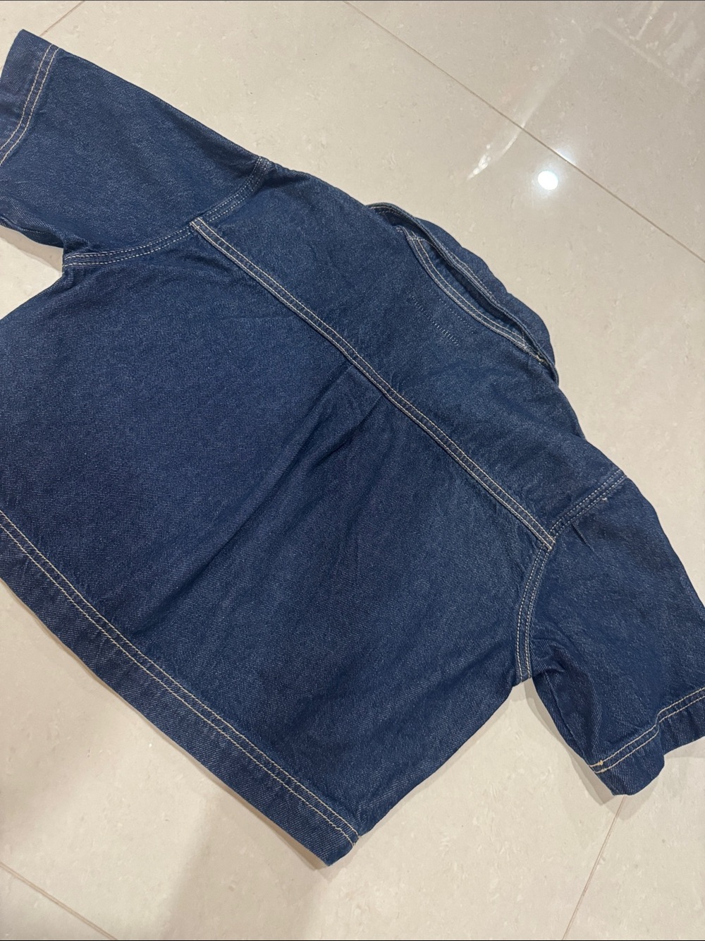 Zara Dark Blue Cropped Denim Jacket - Picture 4 of 4